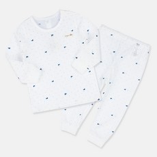 Organic Boom 嬰幼兒透氣Baby Whale換季夏季長袖內衣上下套裝