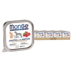 monGe 瑪恩吉 成犬 MONO蔬果系列 無穀主食餐盒, 24個, 150g, 鴨肉 + 覆盆子