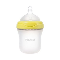 Petit Nuve 矽膠嬰兒奶瓶 180 毫升, 第1階段(0~3個月), 黃色, 180ml, 1個