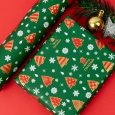 좋은기븐종이포장지, 해피트리 그린 + 그린, 2개