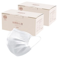 고르고 바른 일회용 마스크 성인용 중형, 50개입, 2개, 화이트
