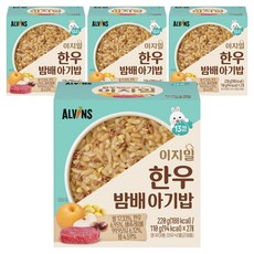 엘빈즈 이지밀 실온 이유식 완료기 13개월이상 2p, 한우밤배, 220g, 4개