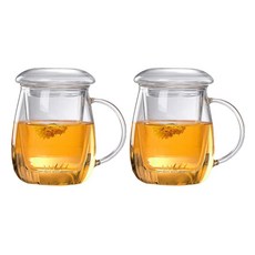 로체스터 내열유리 거름망 찻잔 500ml, 2개