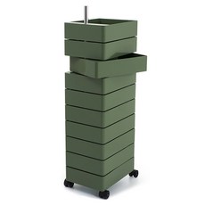 마지스 360 컨테이너 수납장 트롤리 방문설치, 그린, 10단