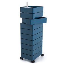 마지스 360 컨테이너 수납장 트롤리 방문설치, 블루, 10단