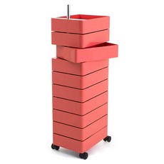 마지스 360 컨테이너 수납장 트롤리 방문설치, 핑크, 10단