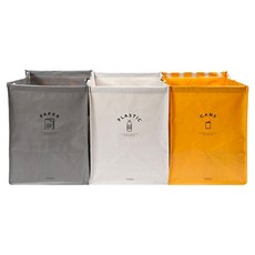 Dailylike 防水布回收箱組 01 Little Bird 3個, 灰色 + 白色 + 橘色