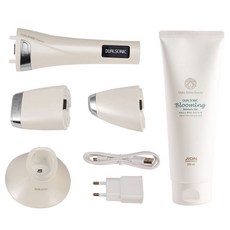 듀얼소닉 럭셔리 뷰티 탄력 피부 마사지기 + 블루밍 모이스처 젤 250ml 세트, JOMT-AH-02A, 화이트