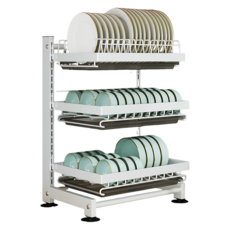 碗盤瀝水置物架, 白色, 1個