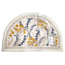 北歐浴室橢圓吸水地毯，小竹菊半月, 60 x 40cm, 1張