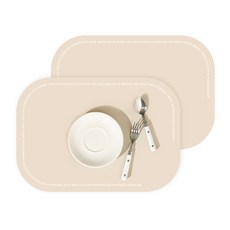 Haru Gonggan 矽膠餐墊, 43 x 30 cm, 米色, 2個