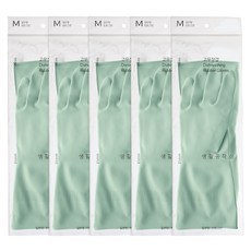 생활공작소 라텍스 고무장갑 일반형, 민트, 중(M), 5개