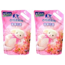 毛寶 衣物柔軟精 補充包 溫暖花香 天然花香 純淨舒適, 1.9kg, 2包