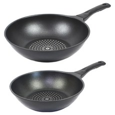 키친아트 뉴 티타늄 코팅 궁중팬 세트 2개, 블랙, 궁중팬 28cm + 궁중팬 24cm, 1세트