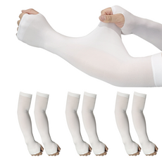 해피제이 아이스 아웃도어 UV차단 팔토시 손등형, 화이트, 3개