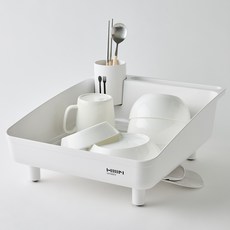 HANSSEM 餐具瀝水架, 白色, 1層