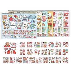 YOUNG ART 寫生簿 5入 + 小熊角色貼紙 25種 套組, 8開, 1套