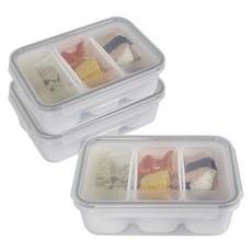 제오닉 도시락통 밀프랩 나눔반찬통 3칸 1.1L, 3개, 단품