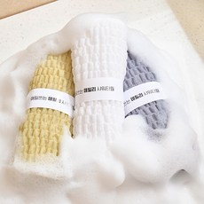 SHABATH 每日用日常柔軟泡沫豐盈沐浴巾, 1套, 3入, 灰色 + 白色 + 米色