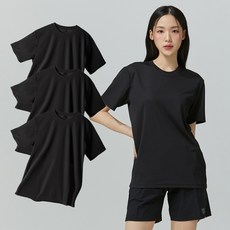 블랙몬스터핏 남녀공용 냉감 통기성 무지 쿨론 기능성 쿨 반팔 티셔츠 3p