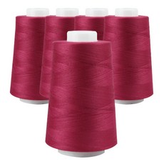 OWL 40支2股 縫紉線 5入, 酒紅色, 1套