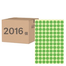 鶴屋 圓形 螢光標籤 102D 綠色, 3個, 672個裝