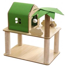 三隻喵 貓跳台 椰樹爬架, 1個, 原木色