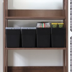 IRIS OHYAMA 愛麗思歐雅瑪 收納盒 BU-200 7L, 黑色, 4個