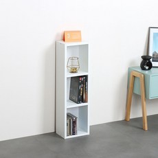 塔式夾縫櫃 DVD櫃 3層, 白色的, 白色