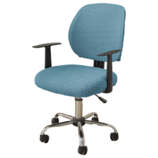 InArt 辦公室電腦椅套組, T格紋 湖水藍, 1套