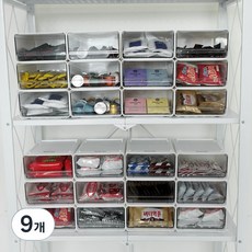 Market Plan 組合多功能疊層滑動式櫥櫃收納盒, 9個, 透明