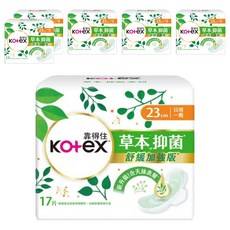 Kotex 靠得住 草本抑菌日用衛生棉, 23cm, 17片, 6包
