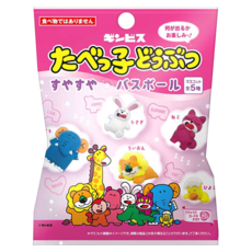 GINBIS 金必士 Tabekko動物 Suyasuya 沐浴球 內含動物造型, 75g, 1組