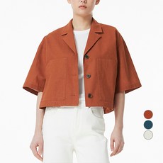 JAJU (JAJU) 女款亞麻混紡短袖夾克