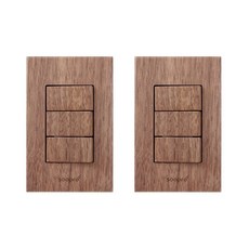 수프로 나무결이 살아있는 우드 월넛 스위치 3구, 2개