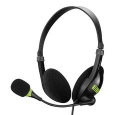 iLeco 高音質有線耳麥 EM44 3D清晰音效 精準收音麥克風 透氣耳罩設計 可調式頭帶, Black