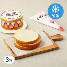 장가네제과 레터링 케이크 만들기 키트 (냉동), 346g, 3개