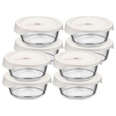 발룬피니 내열강화유리 오븐렌지 밥용기 원형, 8개, 400ml