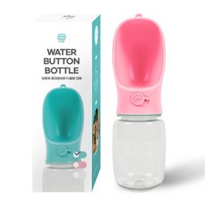 DING DONG PET 寵物便攜式按鈕水瓶 550ml, 粉紅色, 1個