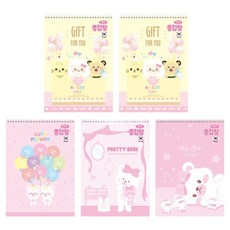 펜피아 3000 무선 종합장 여아용, 랜덤 발송, 5개