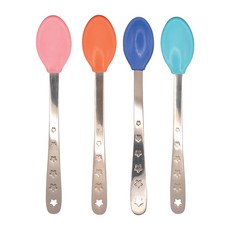 Nuby 不鏽鋼感溫湯匙 4個月以上適用 4支, 1組