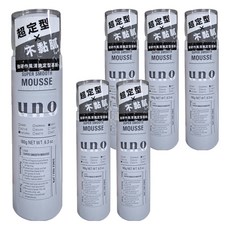 uno 強硬作風清爽定型慕斯, 180g, 6瓶