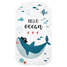 好物良品 卡通系列 浴缸可剪裁防滑絲圈瀝水墊 Hello Ocean, babyshark, 40 x 70cm