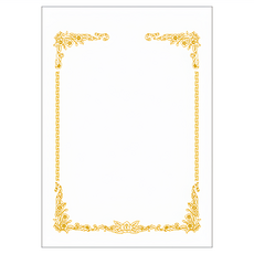 友進實業 燙金邊框獎狀用紙 300 Royal G10, 白色, 1個