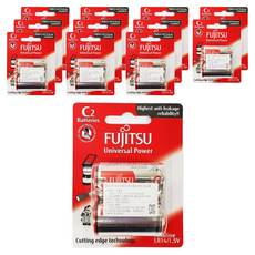 FUJITSU 富士通 鹼性C型電池 卡片式, 2入, 12個