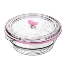 partita 帕緹塔 全矽膠伸縮保鮮盒 圓 粉色 1200ml 375g, 容器 + 蓋子, 1組