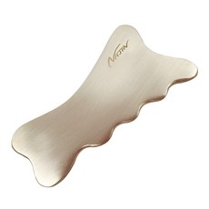 Najin 黃銅刮痧按摩板 波浪型 + 收納袋, 1個, 單色