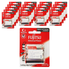 후지쯔 알카라인 C형 건전지 카드형, 2개입, 18개