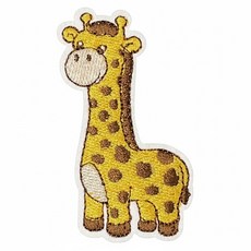 刺繡貼紙 可黏/可燙/可縫 原創設計, 長頸鹿 黃色, 1張