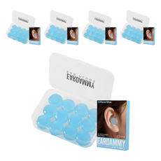 이어대미 소음 방지 실리콘 이어플러그 블루, 5개, 12개입